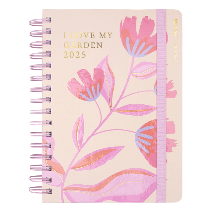 Agenda Mooving 2025 Spring I Love My Garden Dia Por Pagina Espiralada 15 x 21 cm Art.1405128